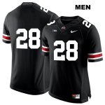 Men's NCAA Ohio State Buckeyes Alex Badine #28 College Stitched No Name Authentic Nike White Number Black Football Jersey KA20M50RZ